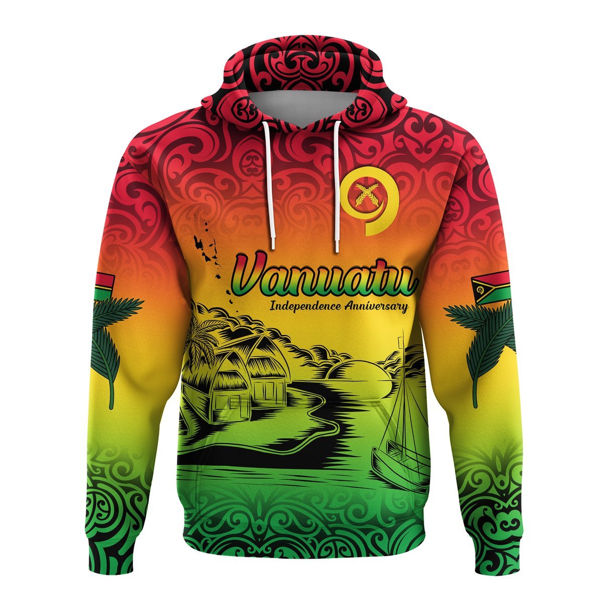 Vanuatu Peaceful Hoodie Independence Anniversary LT13 - Polynesian Pride