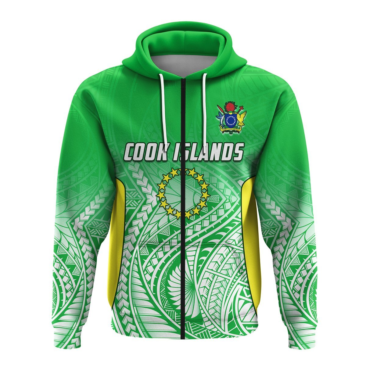 (Custom Text and Number) Cook Islands Zip Hoodie Pattern Be Unique LT13 - Polynesian Pride