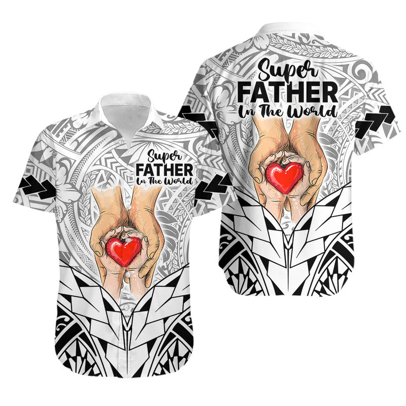 Polynesian Father's Day Gift For Dad Matching Dress and Hawaiian Shirt Super Father In The World Black Polynesian Pattern LT9 - Polynesian Pride