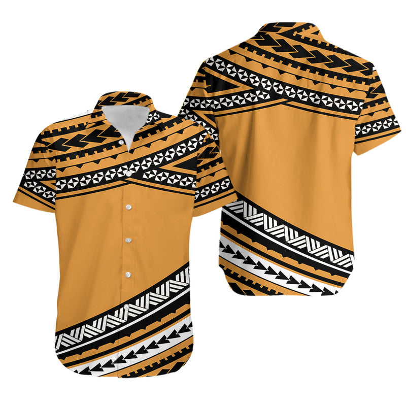 Polynesian Hawaiian Shirt Simple Gold No.1 LT6 Gold - Polynesian Pride