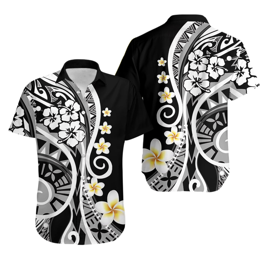 Plumeria Polynesian Couples Matching Outfits Combo Long Sleeve Dress Trending Black LT6 - Polynesian Pride