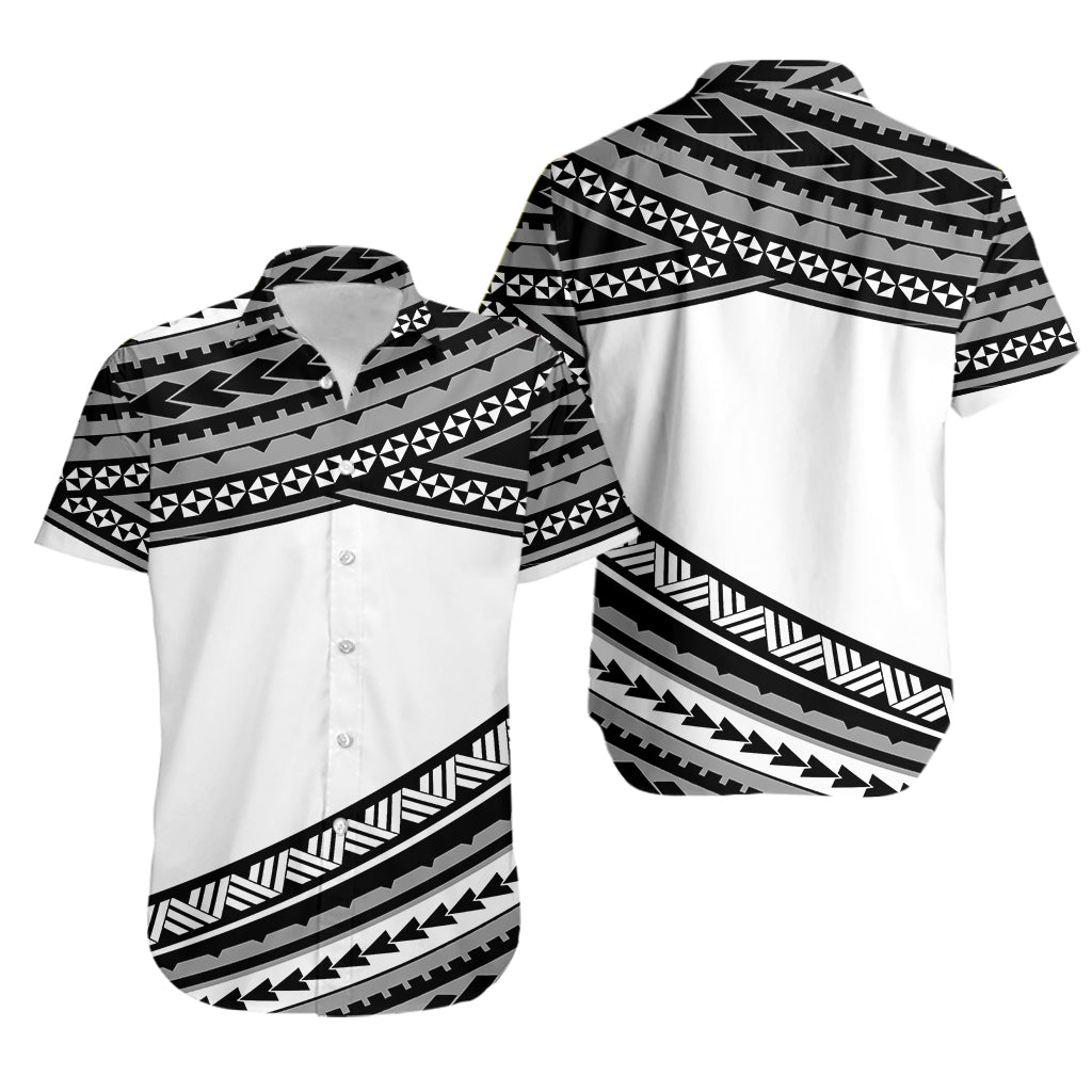 Polynesian Couples Matching Outfits Combo Long Sleeve Dress Simple White LT6 - Polynesian Pride