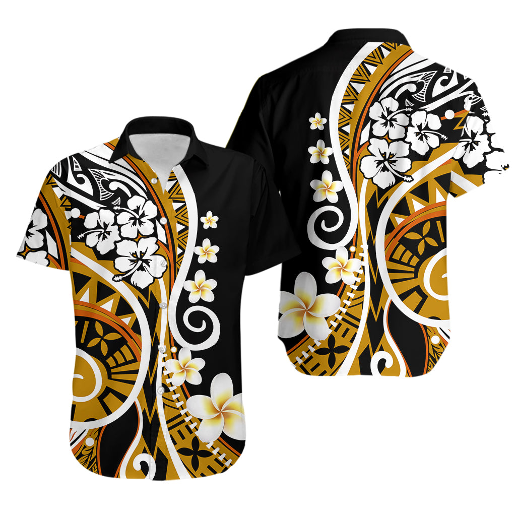 Plumeria Polynesian Couples Matching Outfits Combo Long Sleeve Dress Trending Gold LT6 - Polynesian Pride