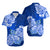 Polynesian Matching Couples Outfit Floral Tribal Combo Long Sleeve Dress And Hawaiian Shirt Blue LT9 - Polynesian Pride