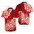 Polynesian Matching Couples Outfit Floral Tribal Combo Long Sleeve Dress And Hawaiian Shirt Red LT9 - Polynesian Pride