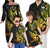 Polynesian Tribal Family Matching Outfits Polynesian King And Queen Style Yellow Off Shoulder Long Sleeve Dress And Shirt Family Set - Polynesian Pride