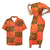 Matching Clothes For Couples Hawaii Polynesian Tribal Pattern Orange Bodycon Dress And Hawaii Shirt - Polynesian Pride