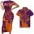 Polynesian Pride Matching Outfit For Couples Polynesian Tribal Leaf Flowers Purple Bodycon Dress And Hawaii Shirt - Polynesian Pride