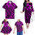 Hawaii Family Matching Outfits Polynesian Tribal Purple Off Shoulder Long Sleeve Dress And Shirt - Polynesian Pride