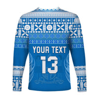 (Custom Text and Number) Bula Fiji Long Sleeve Shirt Tapa Pattern LT13 - Polynesian Pride
