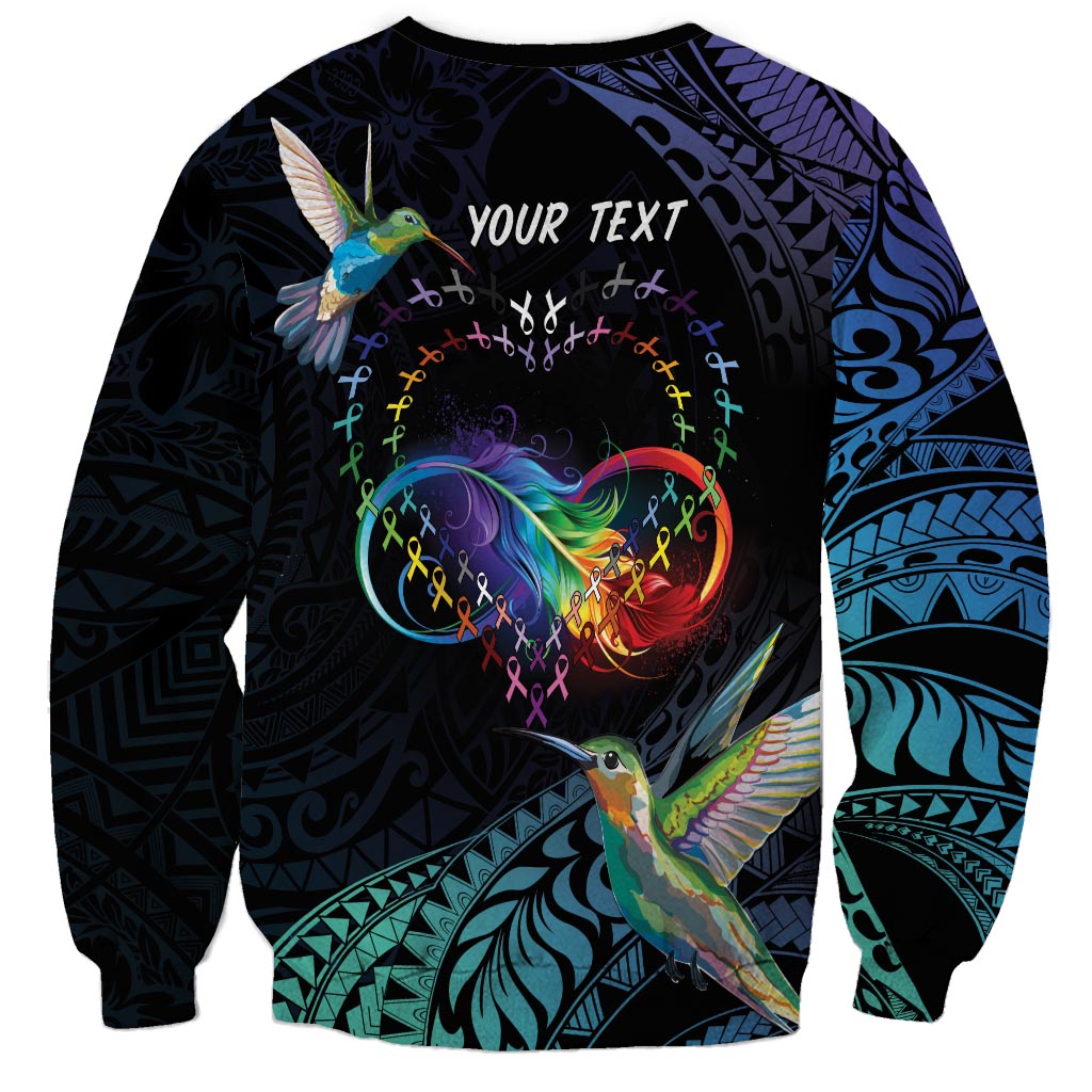 Polynesian Cancers Awareness Sweatshirt Hummingbird - Fly High Until We Meet Again LT7