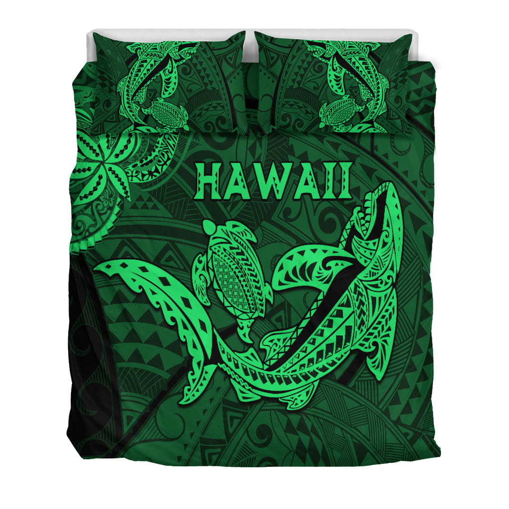 hawaii-shark-and-turtle-bedding-set-with-green-kakau