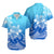 Polynesian Couple Outfits Plumeria Flowers Couples Long Sleeve Dress and Hawaiian Shirt Polynesian Tribal Gradient Blue LT9 - Polynesian Pride