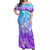 Polynesian Pride Plumeria Flowers Off Shoulder Long Dress Polynesian Tribal Gradient Purple LT9 Women Gradient Purple - Polynesian Pride