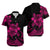 Polynesian Couple Outfits Plumeria Flowers Couples Bodycon Dress Hawaiian Shirt Polynesian Tribal Pink Vibe LT9 - Polynesian Pride