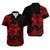 Polynesian Couple Outfits Plumeria Flowers Couples Bodycon Dress Hawaiian Shirt Polynesian Tribal Red Vibe LT9 - Polynesian Pride