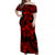 Polynesian Pride Plumeria Flowers Off Shoulder Long Dress Polynesian Tribal Red Vibe LT9 Women Red - Polynesian Pride