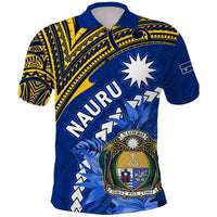 Nauru Coat of Arms Polo Shirt Polynesian With Frigatebird LT9