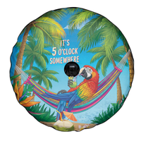 5 Oclock Somewhere Spare Tire Cover Hawaii Parrots Cocktail Summer Beach Vibe LT9