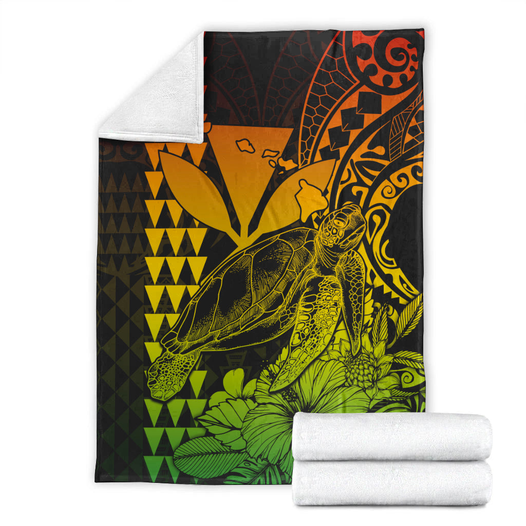 Hawaii Sea Turtle Blanket Polynesia Kakau with Kanaka Maoli Reggae LT9 - Polynesian Pride