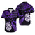 Matching Outfits For Couples Maori Short Sleeve Body Long Dress and Hawaiian Shirt Matariki Stars Manaia with Paua Shell - Purple LT9 - Polynesian Pride