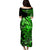 Matching Outfit For Couples Hawaii Monk Seal Puletasi Dress and Hawaiian Shirt Polynesian Kakau With Kanaka Green LT14 - Polynesian Pride