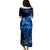 Matching Outfit For Couples Hawaii Monk Seal Puletasi Dress and Hawaiian Shirt Polynesian Kakau With Kanaka Blue LT14 - Polynesian Pride