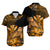 Matching Outfit For Couples Hawaii Monk Seal Puletasi Dress and Hawaiian Shirt Polynesian Kakau With Kanaka Gold LT14 - Polynesian Pride