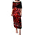 Matching Outfit For Couples Hawaii Monk Seal Puletasi Dress and Hawaiian Shirt Polynesian Kakau With Kanaka Red LT14 - Polynesian Pride