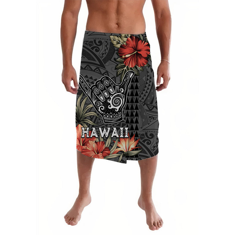 Hawaii Shaka Surf Hand Sign Lavalava Polynesian Vintage Vibes No2 LT9 Black - Polynesian Pride