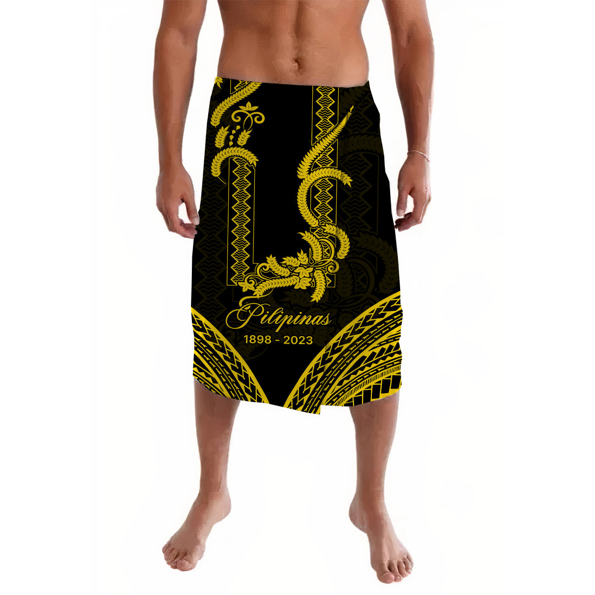 Philippines Independence Day Lavalava Pechera With Side Barong Patterns LT9 - Polynesian Pride