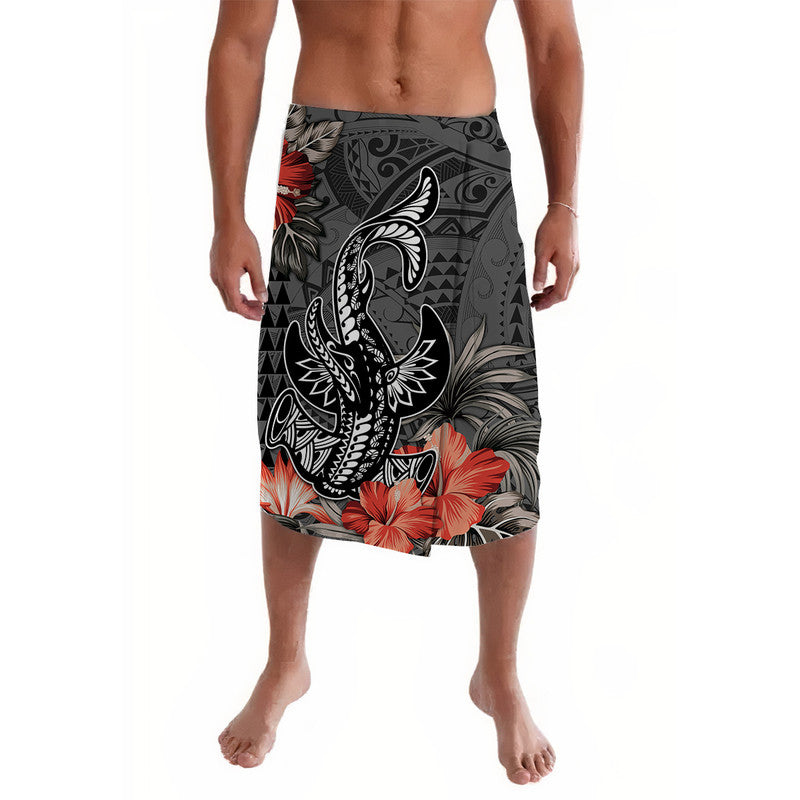 Hawaii Hammerhead Shark Lavalava Polynesian Vintage Vibes LT9 Black - Polynesian Pride