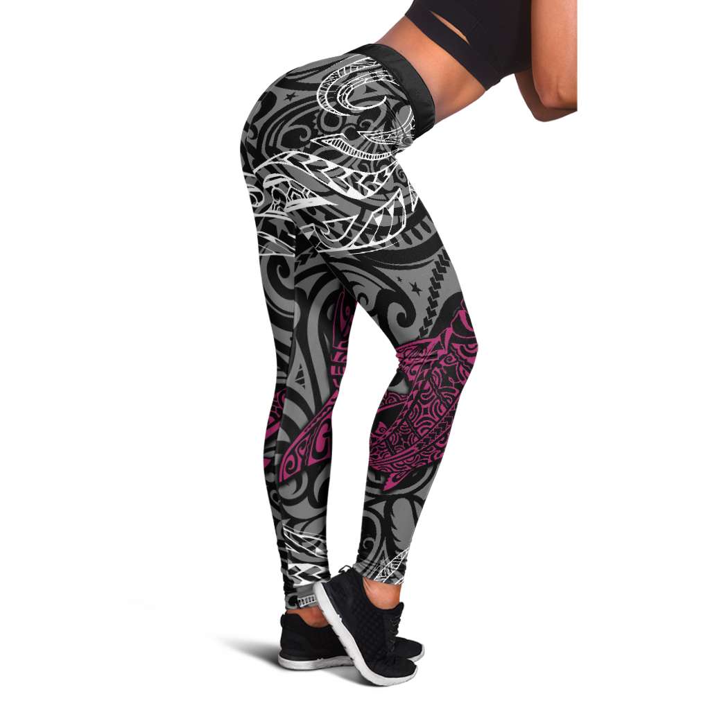 Polynesia Sharks Curve Pattern Leggings - Tribal Ocean Design LT05