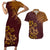 Hawaii Summer Couples Matching Outfits Combo Bodycon Dress And Hawaii Shirt Mix Polynesian Brown LT6 - Polynesian Pride