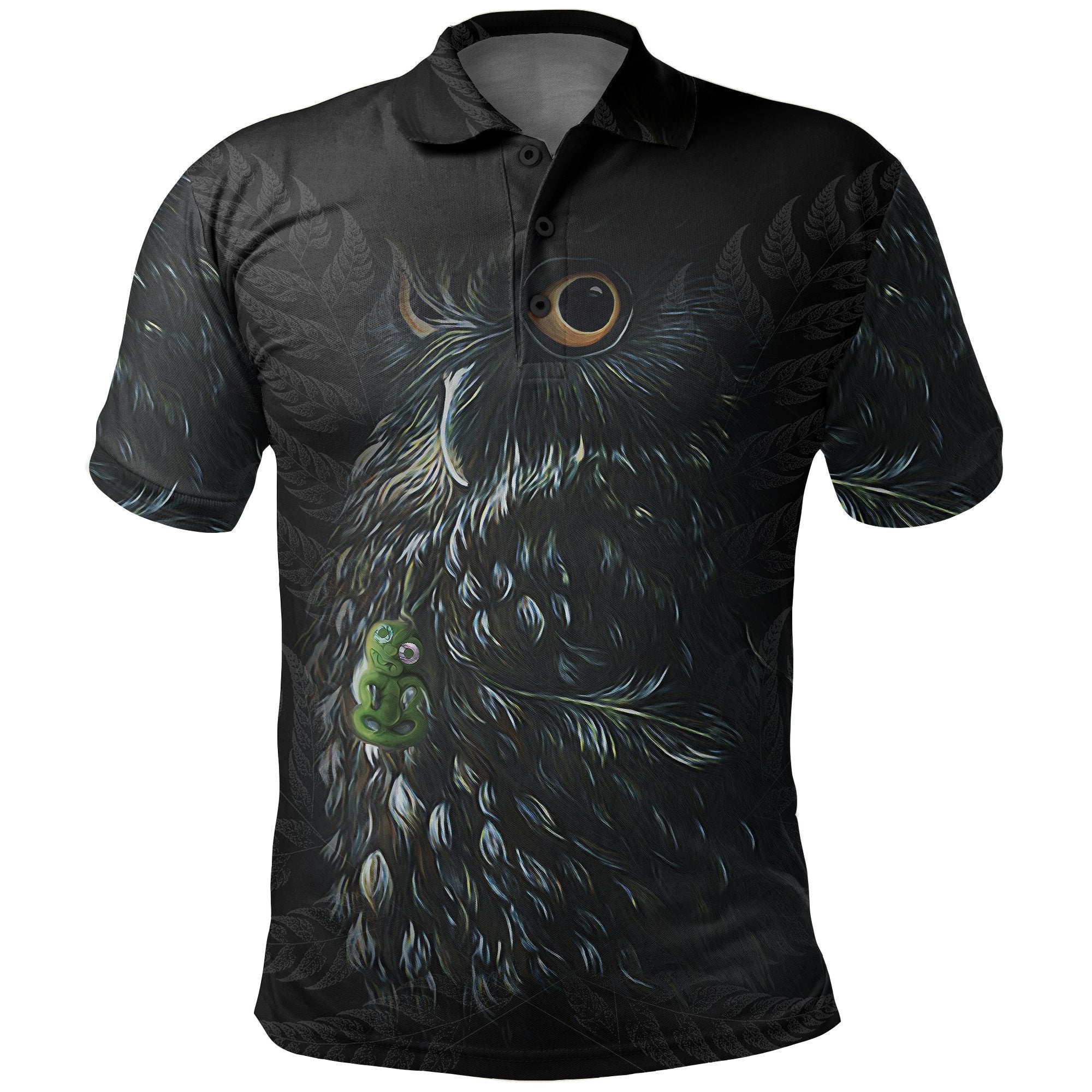 Morepork New Zealand Polo Shirt KID Kid Black - Polynesian Pride