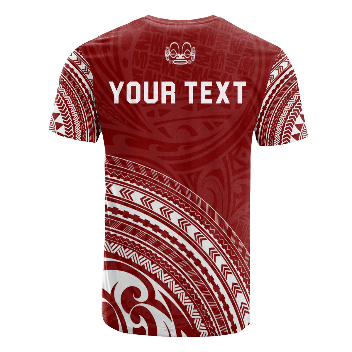 Custom Marquesas Islands All Over T Shirt Marquesas Islands Tiki Face Polynesian Tribal Red Version RLT8 - Polynesian Pride