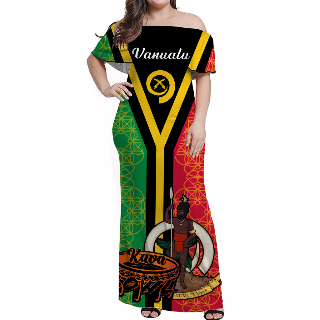 Personalised Vanuatu Kava Bowl Matching Hawaiian Shirt and Dress Sand Drawing Flag LT14 No Shirt Art - Polynesian Pride
