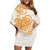 Polynesian Tribal Tattoo Retro Off Shoulder Short Dress Gold Screen Color LT9 - Polynesian Pride