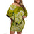 Polynesian Floral Tribal Off Shoulder Short Dress Yellow LT9 - Polynesian Pride