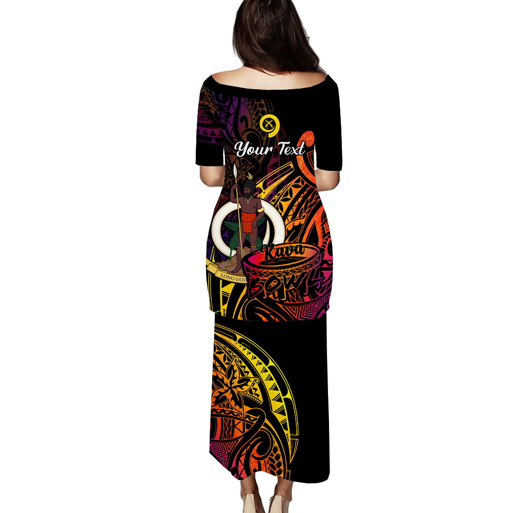Personalised Vanuatu Puletasi Dress Kava Bowl Mix Polynesian Gradient Style LT14 - Polynesian Pride