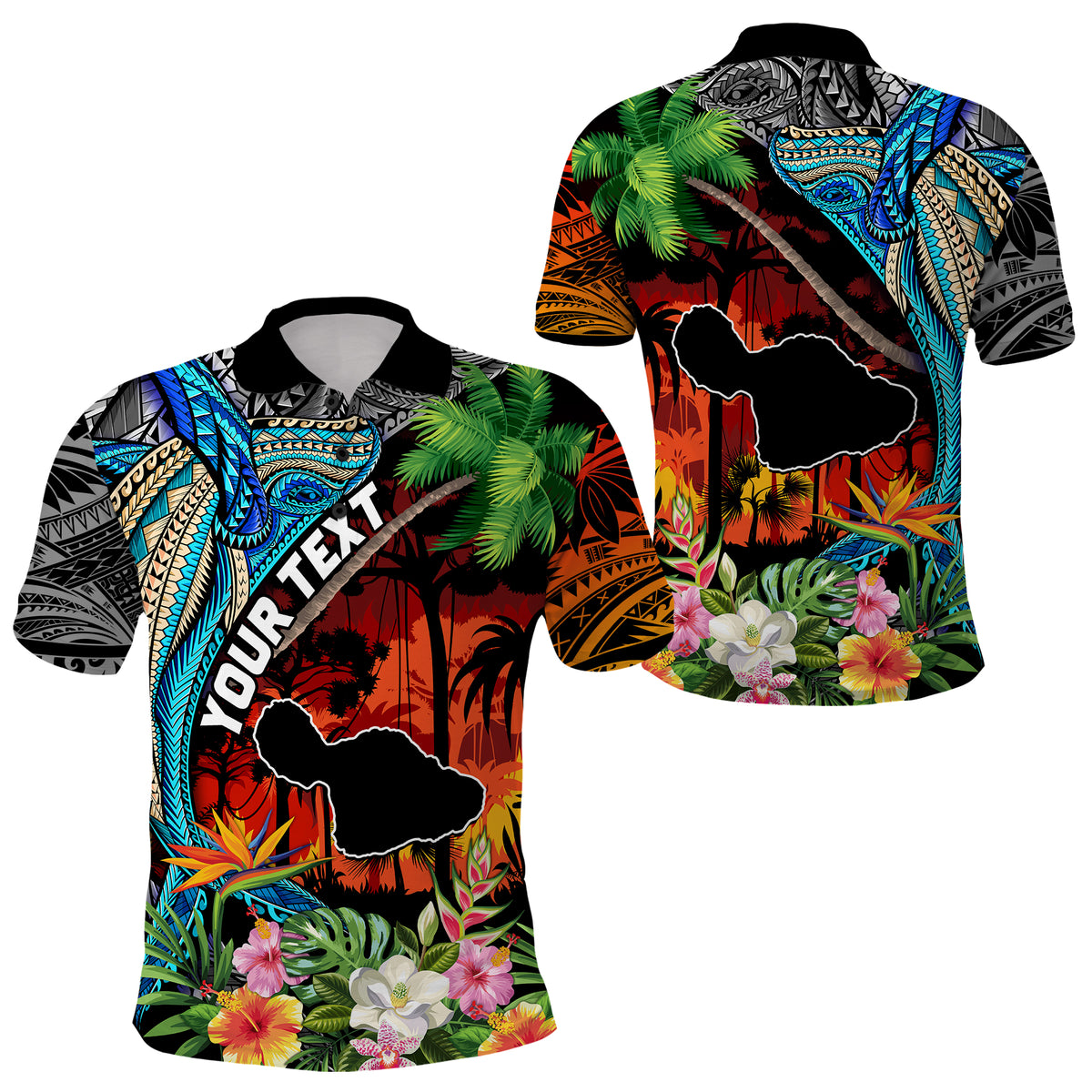 Personalised Hawaii Strong Maui Wildfire Polo Shirt Pray For Lahaina Maui LT9 Blue - Polynesian Pride