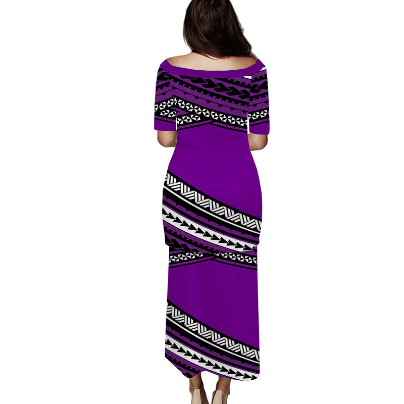Polynesian Puletasi Dress Simple Purple No.2 LT6 - Polynesian Pride