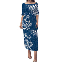 Hawaii Summer Puletasi Dress Mix Polynesian Dark Blue LT6 Long Dress Blue - Polynesian Pride