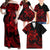 Polynesian Matching Outfit For Family Plumeria Flowers Long Dress Hawaiian Shirt Polynesian Tribal Red Vibe LT9 - Polynesian Pride