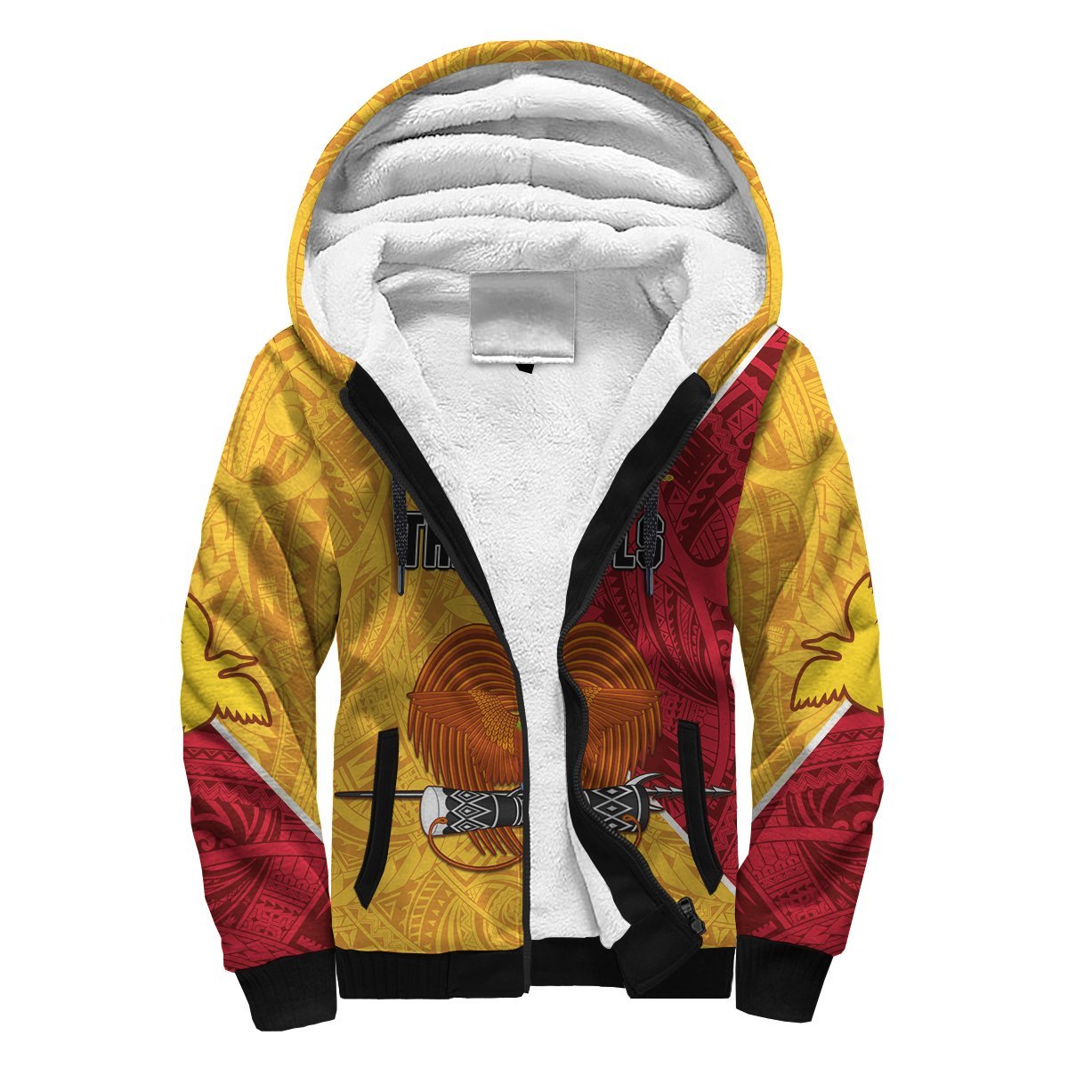 The Kumuls PNG Sherpa Hoodie Papua New Guinea Polynesian Dynamic Style LT14 Unisex Yellow - Polynesian Pride