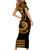 Kakau Hawaiian Polynesian Couples Matching Outfits Combo Bodycon Dress And Hawaii Shirt Gold LT6 - Polynesian Pride