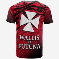 Custom Alo Chiefdom Wallis et Futuna T Shirt Polynesian Pattern and Flag LT13 - Polynesian Pride