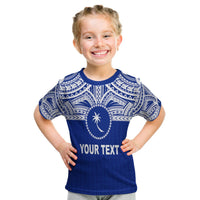 (Custom Personalised) Chuuk Flag T Shirt Kid Micronesia Style Blue LT13 Youth XL Size14 - Polynesian Pride