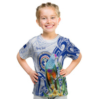 (Custom Personalised) Northern Mariana Islands T Shirt KID Mariana Fruit Dove Mix Frangipani Flowers White LT13 Youth XL Size14 - Polynesian Pride