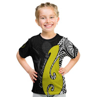 Cook Islands T Shirt Kid Matau Polynesian Simple Fish Hook LT13 Youth XL Size14 - Polynesian Pride